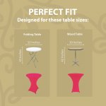 Spandex Cocktail Tablecloth 32 x 43 Round Fit Hot Pink