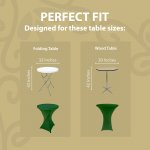 Spandex Cocktail Tablecloth 32 x 43 Round Fit Hunter Green