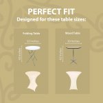 Spandex Cocktail Tablecloth 32 x 43 Round Fit Ivory