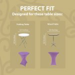 Spandex Cocktail Tablecloth 32 x 43 Round Fit Light Purple