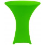 Spandex Cocktail Tablecloth Round 32 x 43 on 30 x 42 Wood Table Lime Green