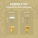 Spandex Cocktail Tablecloth 32 x 43 Round Fit Metallic Gold