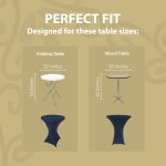 Spandex Cocktail Tablecloth 32 x 43 Round Fit Navy Blue