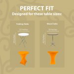 Spandex Cocktail Tablecloth 32 x 43 Round Fit Orange