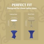 Spandex Cocktail Tablecloth 32 x 43 Round Fit Royal Blue