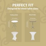 Spandex Cocktail Tablecloth 32 x 43 Round Fit White