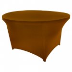 Spandex Cocktail Tablecloth 48 Inch 4 Foot Round Brown