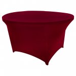 Spandex Cocktail Tablecloth 48 Inch 4 Foot Round Burgundy