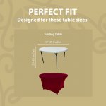 Spandex Cocktail Tablecloth 48 Inch 4 Foot Round Fit Burgundy