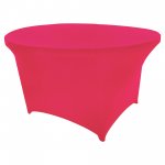 Spandex Cocktail Tablecloth 48 Inch 4 Foot Round Hot Pink