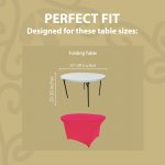 Spandex Cocktail Tablecloth 48 Inch 4 Foot Round Fit Hot Pink