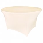 Spandex Cocktail Tablecloth 48 Inch 4 Foot Round Ivory