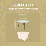 Spandex Cocktail Tablecloth 48 Inch 4 Foot Round Fit Ivory