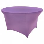 Spandex Cocktail Tablecloth 48 Inch 4 Foot Round Light Purple