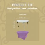 Spandex Cocktail Tablecloth 48 Inch 4 Foot Round Fit Light Purple