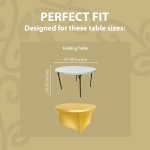 Spandex Cocktail Tablecloth 48 Inch 4 Foot Round Fit Metallic Gold