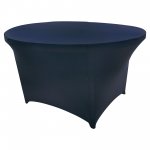 Spandex Cocktail Tablecloth 48 Inch 4 Foot Round Navy Blue