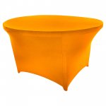 Spandex Cocktail Tablecloth 48 Inch 4 Foot Round Orange