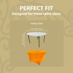 Spandex Cocktail Tablecloth 48 Inch 4 Foot Round Fit Orange