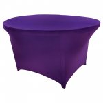 Spandex Cocktail Tablecloth 48 Inch 4 Foot Round Purple