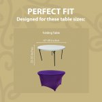 Spandex Cocktail Tablecloth 48 Inch 4 Foot Round Fit Purple