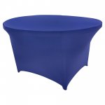 Spandex Cocktail Tablecloth 48 Inch 4 Foot Round Royal Blue