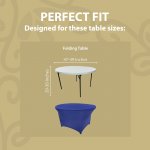 Spandex Cocktail Tablecloth 48 Inch 4 Foot Round Fit Royal Blue