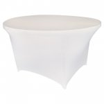 Spandex Cocktail Tablecloth 48 Inch 4 Foot Round White