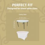 Spandex Cocktail Tablecloth 48 Inch 4 Foot Round Fit White