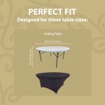 Spandex Cocktail Tablecloth 60 Inch 5 Foot Round Fit Black