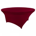 Spandex Cocktail Tablecloth 60 Inch 5 Foot Round Burgundy