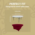 Spandex Cocktail Tablecloth 60 Inch 5 Foot Round Fit Burgundy