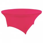 Spandex Cocktail Tablecloth 60 Inch 5 Foot Round Hot Pink