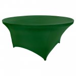 Spandex Cocktail Tablecloth 60 Inch 5 Foot Round Hunter Green