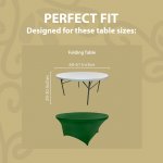 Spandex Cocktail Tablecloth 60 Inch 5 Foot Round Fit Hunter Green