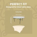 Spandex Cocktail Tablecloth 60 Inch 5 Foot Round Fit Ivory