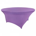 Spandex Cocktail Tablecloth 60 Inch 5 Foot Round Light Purple