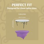 Spandex Cocktail Tablecloth 60 Inch 5 Foot Round Fit Light Purple