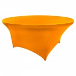 Spandex Cocktail Tablecloth 60 Inch 5 Foot Round Orange