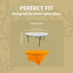 Spandex Cocktail Tablecloth 60 Inch 5 Foot Round Fit Orange