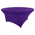 Spandex Cocktail Tablecloth 60 Inch 5 Foot Round Purple