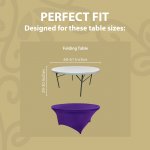 Spandex Cocktail Tablecloth 60 Inch 5 Foot Round Fit Purple