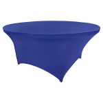 Spandex Cocktail Tablecloth 60 Inch 5 Foot Round Royal Blue