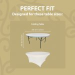 Spandex Cocktail Tablecloth 60 Inch 5 Foot Round Fit White