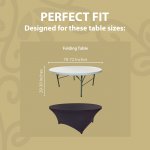 Spandex Cocktail Tablecloth 72 Inch 6 Foot Round Fit Black