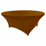 Spandex Cocktail Tablecloth 72 Inch 6 Foot Round Brown