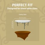 Spandex Cocktail Tablecloth 72 Inch 6 Foot Round Fit Brown