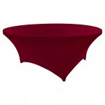 Spandex Cocktail Tablecloth 72 Inch 6 Foot Round Burgundy