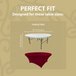 Spandex Cocktail Tablecloth 72 Inch 6 Foot Round Fit Burgundy