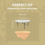 Spandex Cocktail Tablecloth 72 Inch 6 Foot Round Fit Champagne